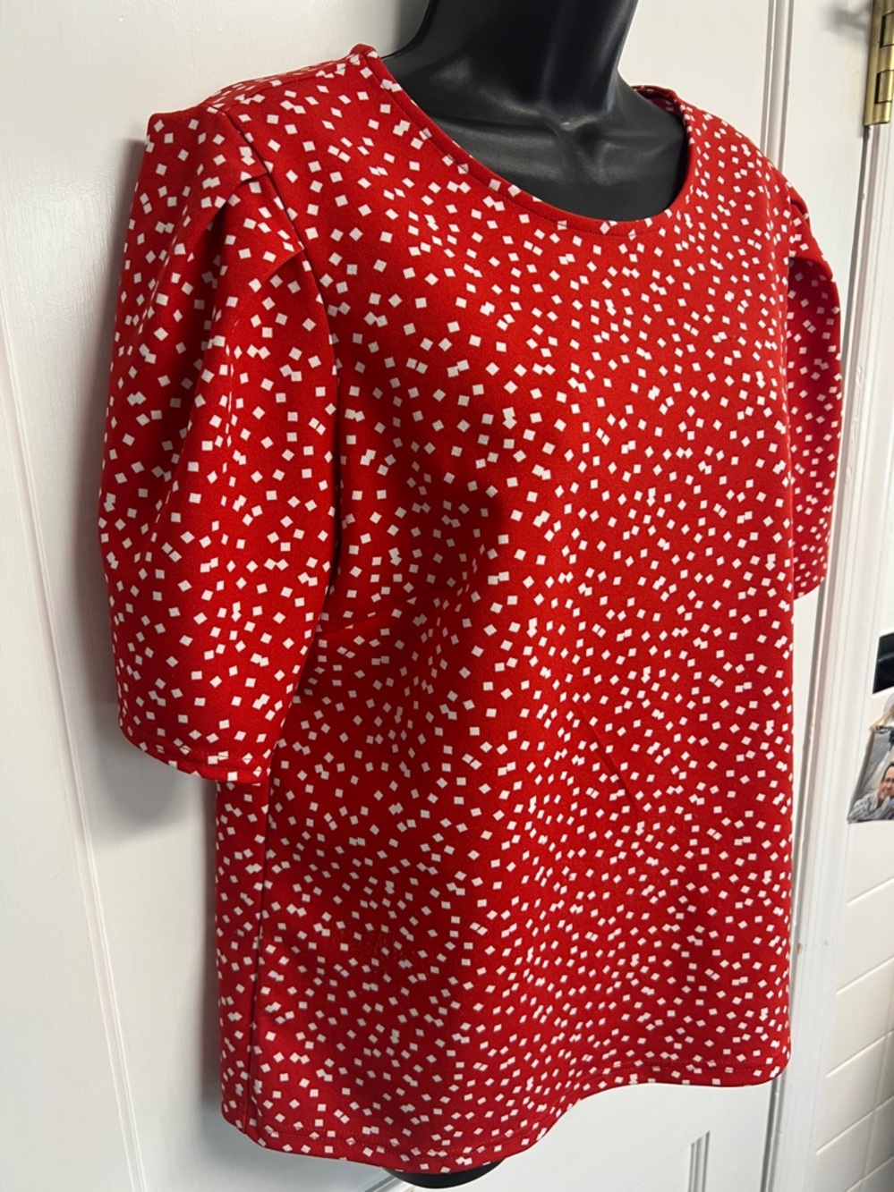 Mellóday Red & white top ladies size L VGUC